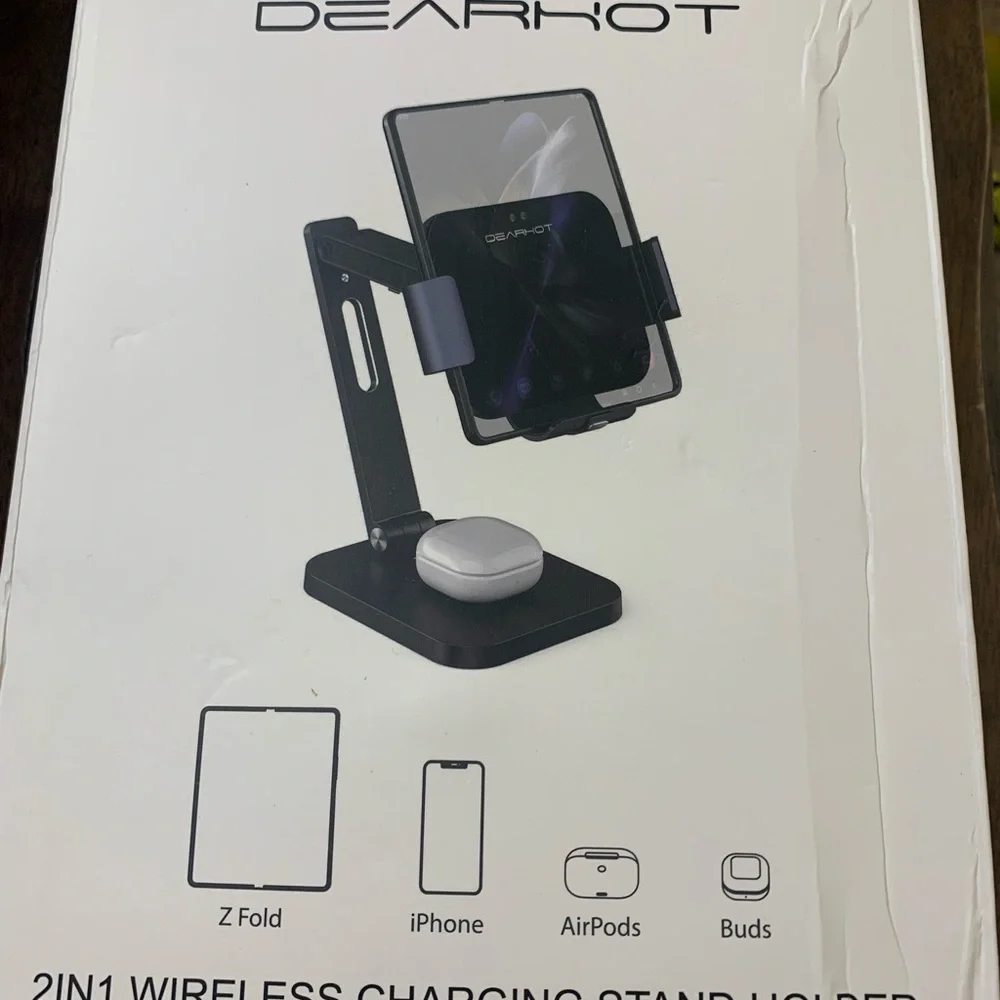 DEARHOT 2-in-1 Wireless Charging Stand Holder
